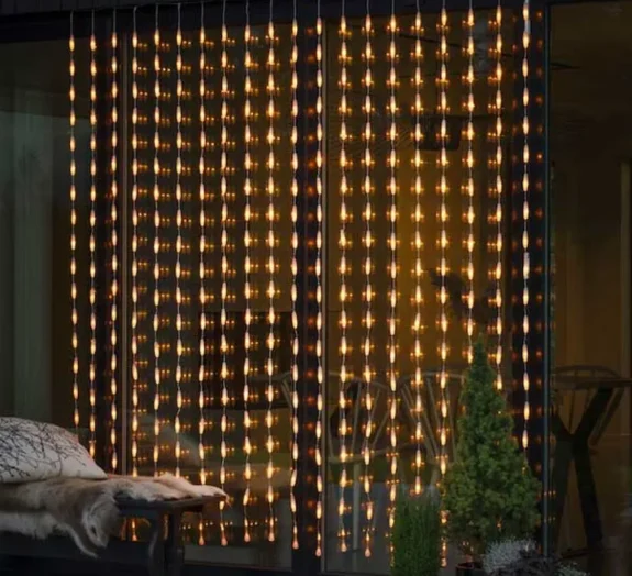 Warm white LED curtain lights